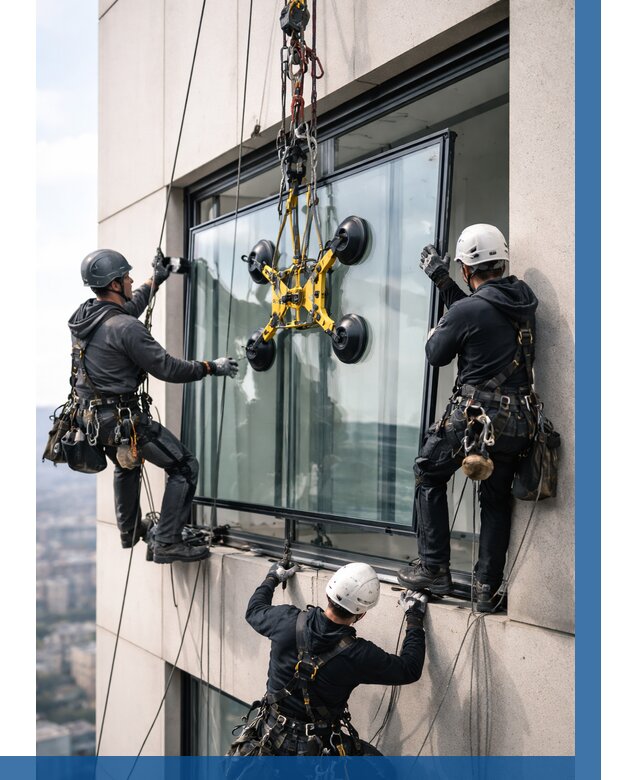 Монтаж стеклопакетов на высоте в Ульяновске от 3291 р. | ВЫСОТНИК-Улн