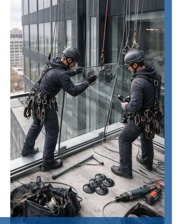 Монтаж стеклянных ограждений в Ульяновске от 2571 р. | ВЫСОТНИК-Улн