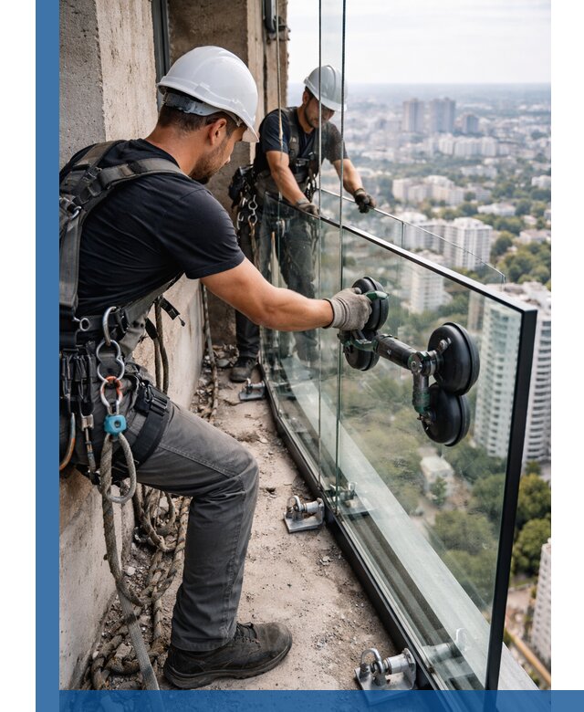 Монтаж стеклянных ограждений под ключ с гарантией в Ульяновске