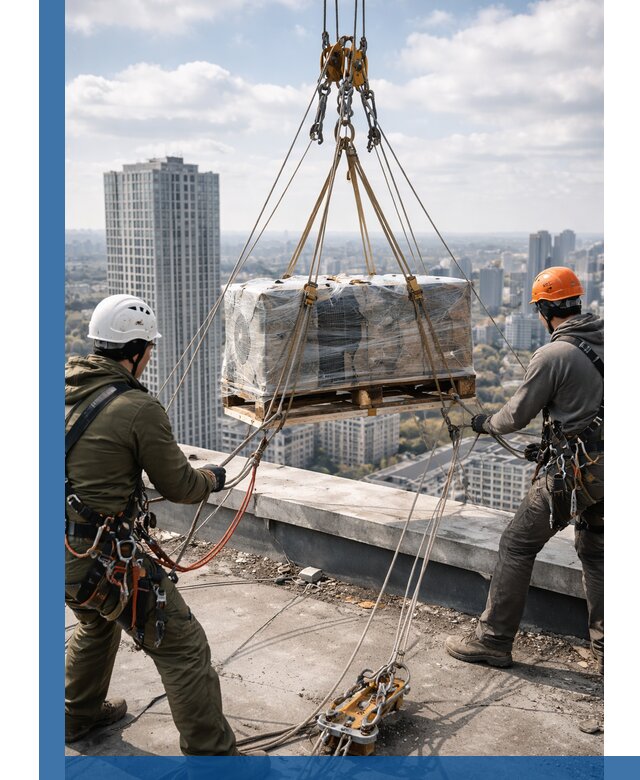 Подъем и монтаж крупногабаритных грузов на крышу в Ульяновске