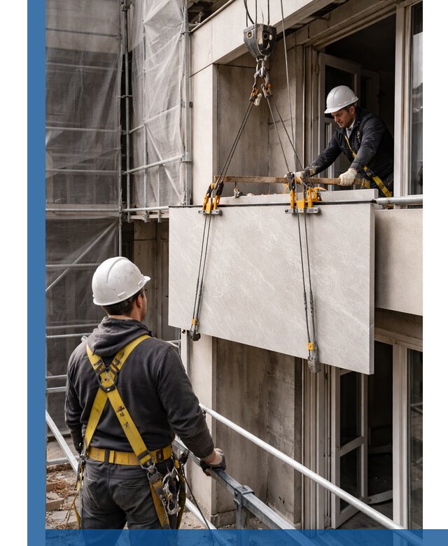 Подъем керамогранита на этаж в Ульяновске грузчиками и техникой