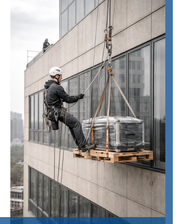 Спуск груза по фасаду в Ульяновске от 3600 р. | ВЫСОТНИК-Улн