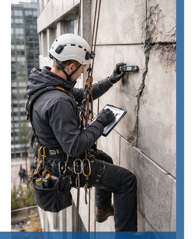 Обследование фасада альпинистами в Ульяновске от 123 р. | ВЫСОТНИК-Улн