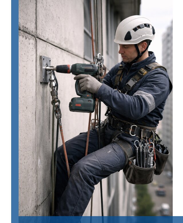 Установка анкерных точек для высотных работ в Ульяновске